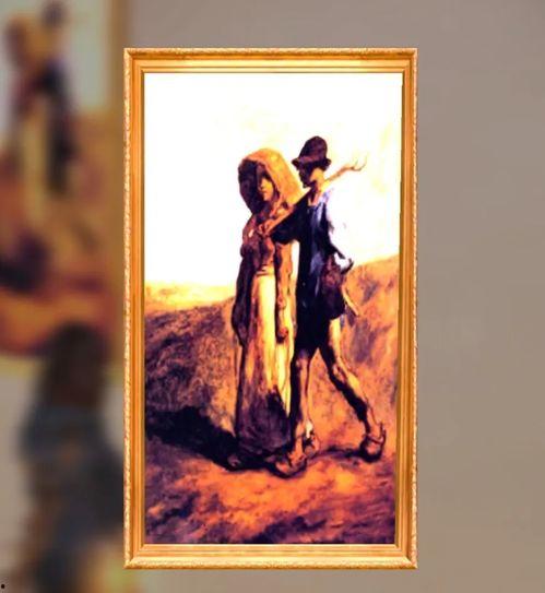 吃瓜油画头像女,油画中的瓜香美女头像